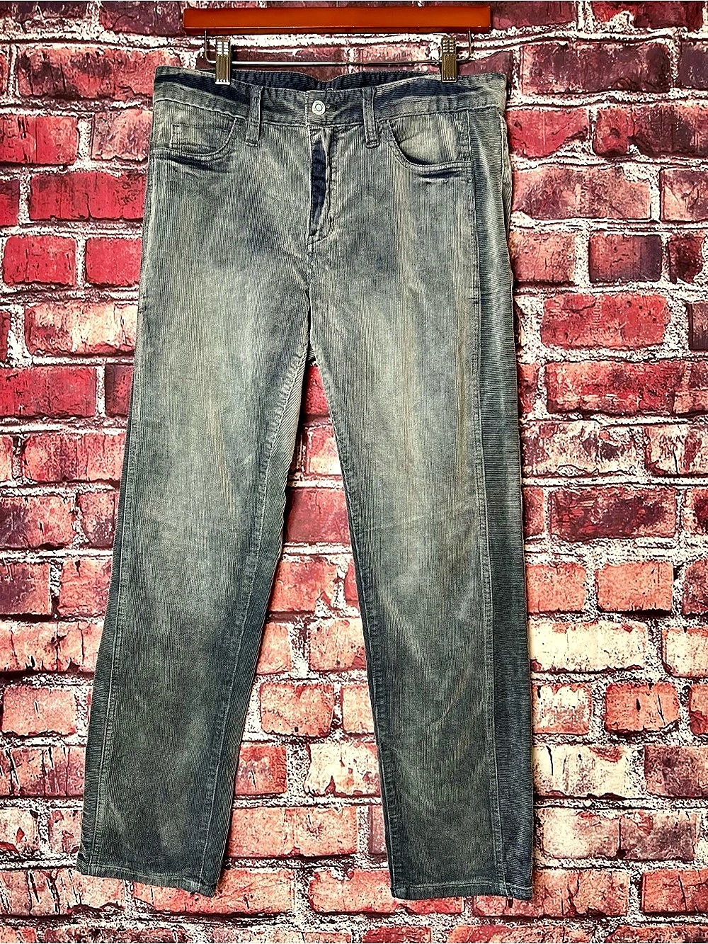 Free People We The Free Risk Taker Corduroy Straight Leg Pants 29 Blue